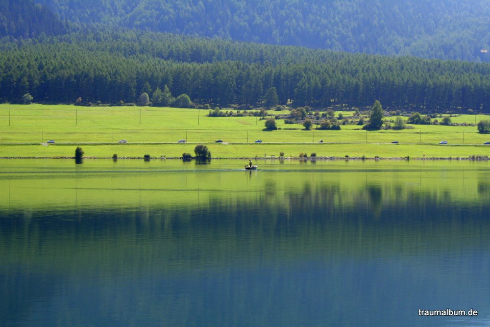 aqua wasser ruhe am reschensee